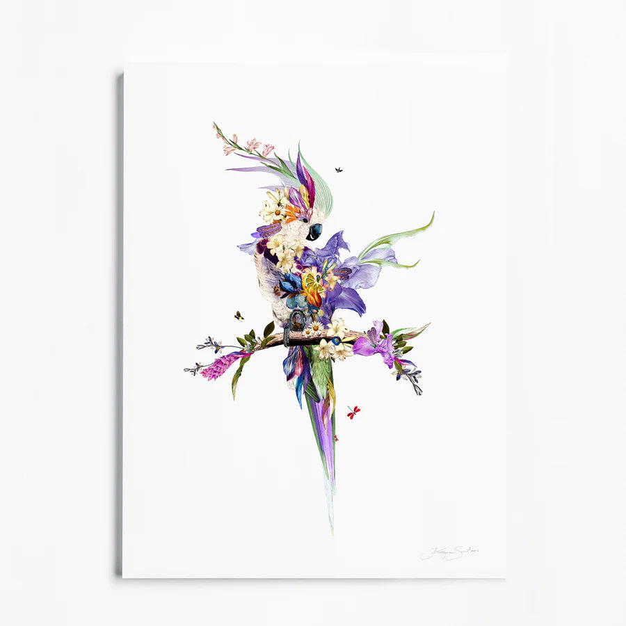 BOTANICAL TILDA GIN BIRD I – PURPLE & CITRUS